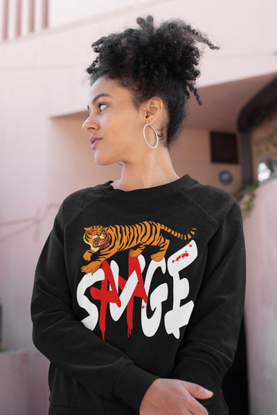 Savage Tiger Crewneck Sweatshirt - The Illy Boutique